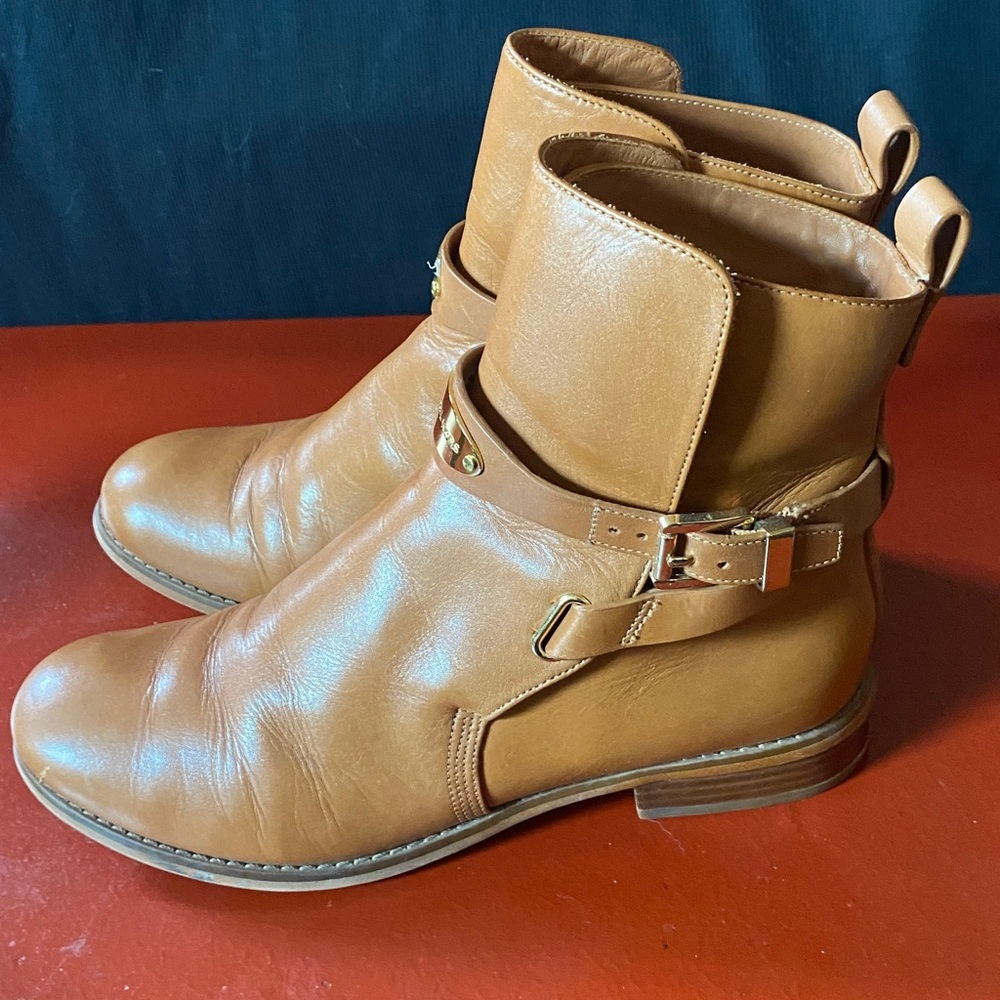 Michael Kors Brown Leather Ankle Booties - Picture 2 of 4